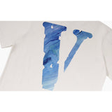 Vlone T Shirt Spring Summer Oil Painting Letter Print