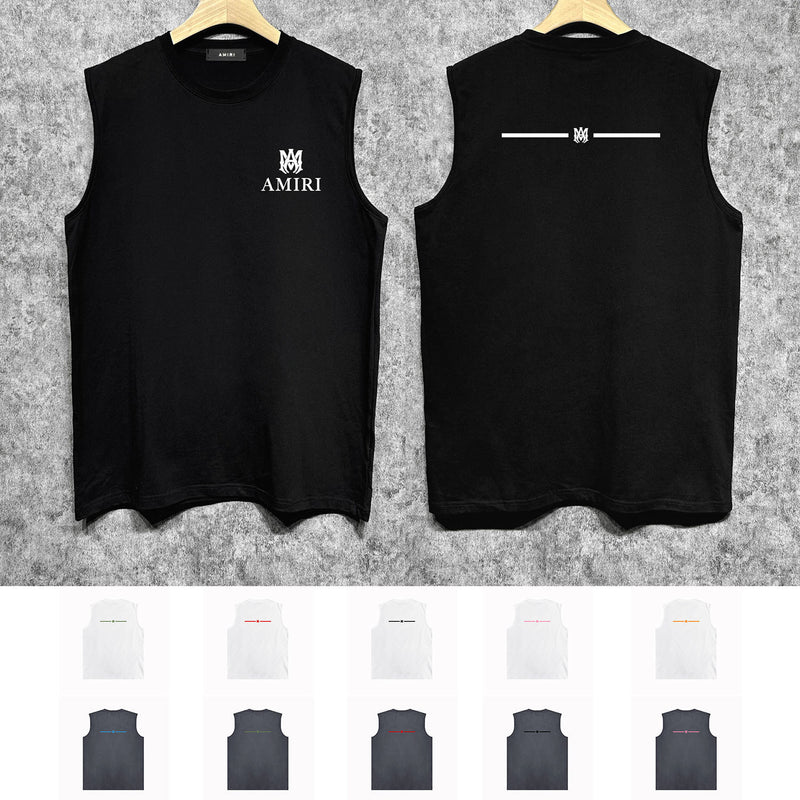 Amiri tank top small spider letter horizontal stripprinting