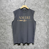 Amiri tank top with damaged letter horizontal stripesprinting