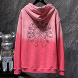 Chh Chrome Hearts Hoodie Horseshoe gradual change washing water splashing ink