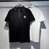 Amiri Embroidered Letter Pullover Loose-Fit Short-Sleeve Polo T-Shirt