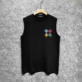 Amiri tank top color block simple logo set printing