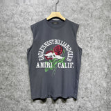 Amiri tank top rose printing