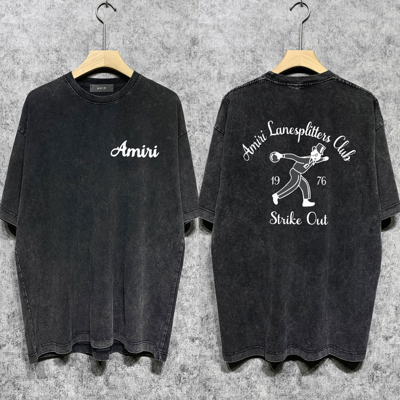 Amiri washed t-shirt bowling print short sleeves