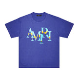 Amiri washed t-shirt gradientletterprinting short sleeve