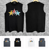 Amiri tank top graffiti five-pointed star letterprinting