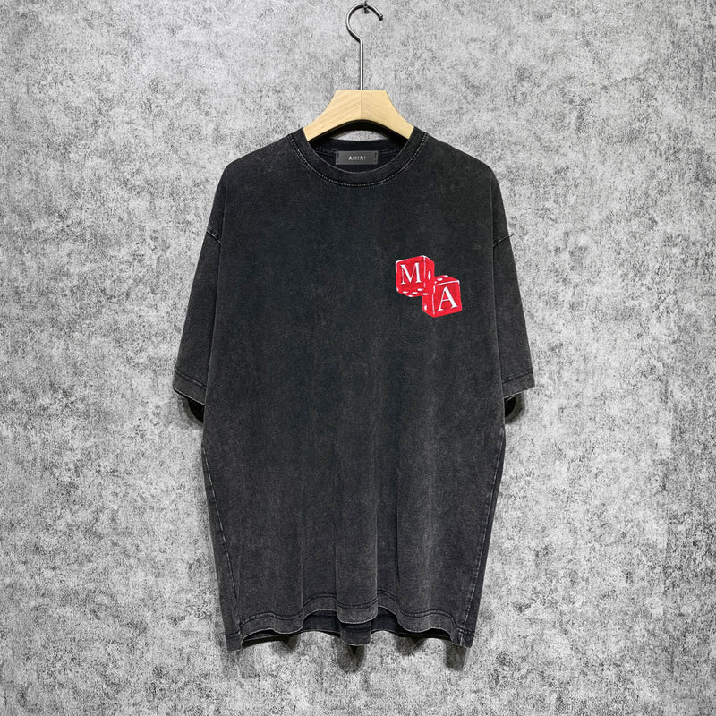 Amiri washed t-shirt red dice short sleeves