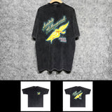 Amiri washed t-shirt star dot wings printing short sleeve