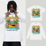 Vintage T-shirts Hawaiian Ferrari, printed short-sleeved t-shirt street cotton