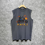 Amiri tank top motorcycle skull printing