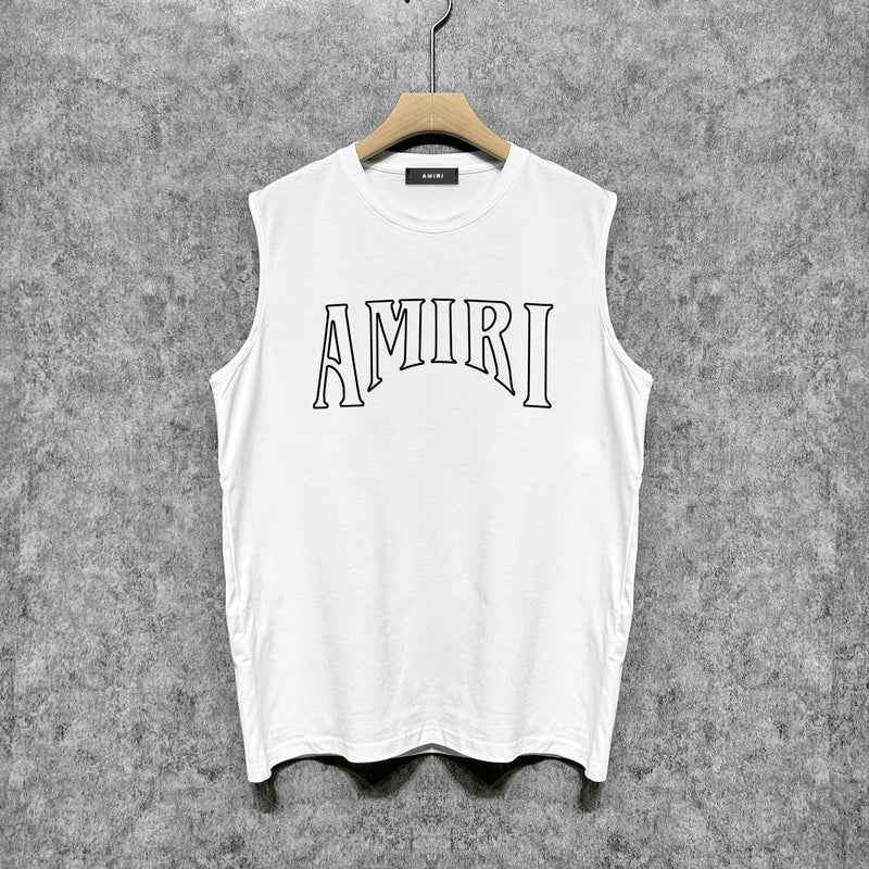 Amiri tank top cut out sun portrait printing