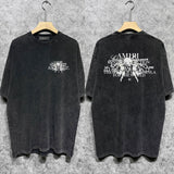 Amiri washed t-shirt letter angel ball printing short sleeves