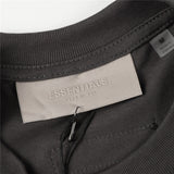 Fog Essentials T Shirts Spring Summer FOG Flocking E Letter Crew Neck Short Sleeves