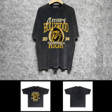 Amiri washed t-shirt lion printing short sleeves