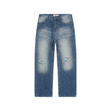 Valeforever Vale Jeans Hotfix rhinestones Ripped Denim