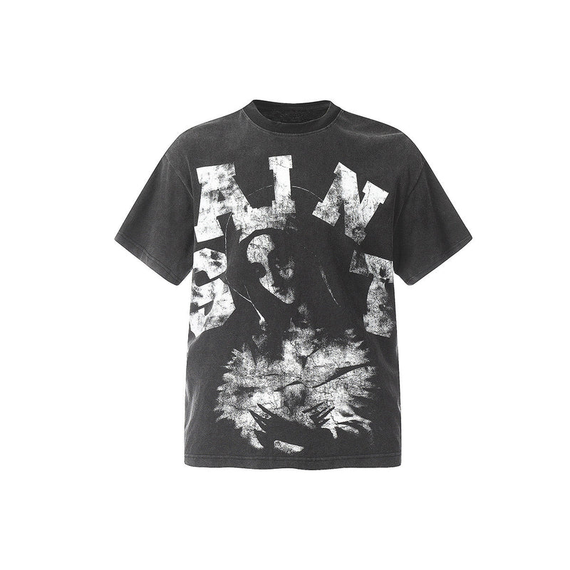 Unisex T-Shirts Wash Vintage Jesus Print Saint Michael Vintage Tee