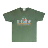 Rhude T Shirts Printed Trendy Pure Cotton