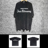 Amiri washed t-shirt musical letter short sleeves