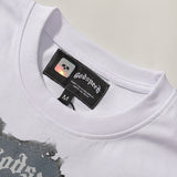 Godspeed t Shirts Los Angeles Hollywood Hills Fire Print Cotton Casual Short Sleeve Men and Women