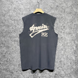Amiri tank top with cracked letter and number print