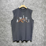Amiri tank top bone fracture tiger print