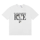 Rhude T Shirts Diamond Solid Color Letter Printing Cotton Casual Short Sleeve Men and Women