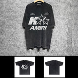Amiri washed t-shirt spotted five-pointed star short sleeves