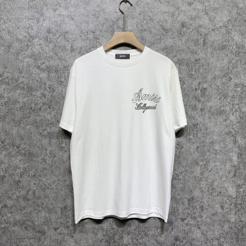 Amiri t shirts letter padded printing short sleeves