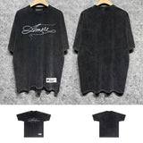 Amiri washed t-shirt needleworkletterprinting short sleeves