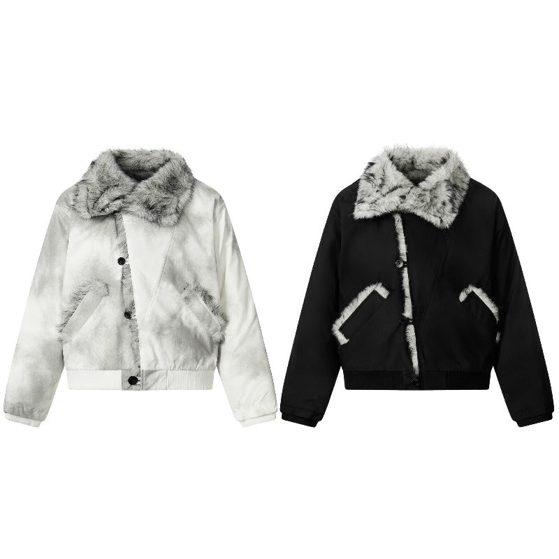 Unisex Down Jacket Men's Winter Vintage Fur Collar Jacket