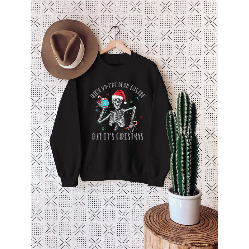 Colored When You're Dead Inside But It's Christmas skull