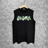 Amiri tank top ruffle letterprinting