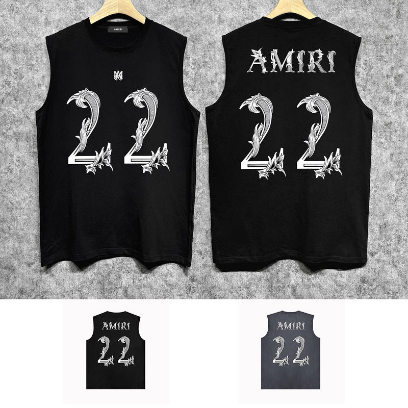 Amiri tank top digital vine printing