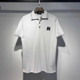 Amiri Embroidered Letter Pullover Loose-Fit Short-Sleeve Polo T-Shirt