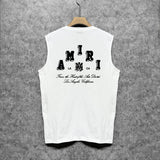 Amiri tank top bone white bone crack letterprinting