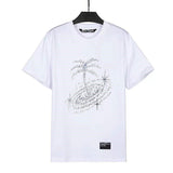 Palm Angels T Shirts Angel Starry Sky Fireworks Short Sleeve T-shirt Men's Loose Half Sleeve