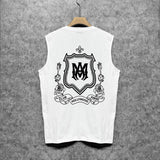 Amiri tank top flower shield printing