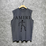 Amiri tank top skull puppet printing