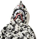 Bathing Ape Hoodie Shark Camouflage Printed Cardigan Zip Hooded Sweater Jacket