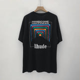 Rhude T Shirt Limited Rhude Casual Hip Hop Summer Loose round Neck