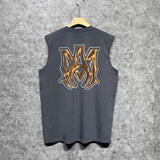 Amiri tank top splashed paint skeleton printing