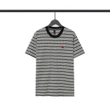 CHH Chrome Heart T Shirts Poison Home Stripe Jacquard Embroidery Short Sleeve Couple T-Shirt