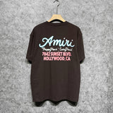 Amiri t shirts wine glass letterprinting short sleeves