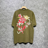 Amiri t shirts flower printing short sleeve