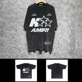 Amiri washed t-shirt - star splatter letter short sleeve