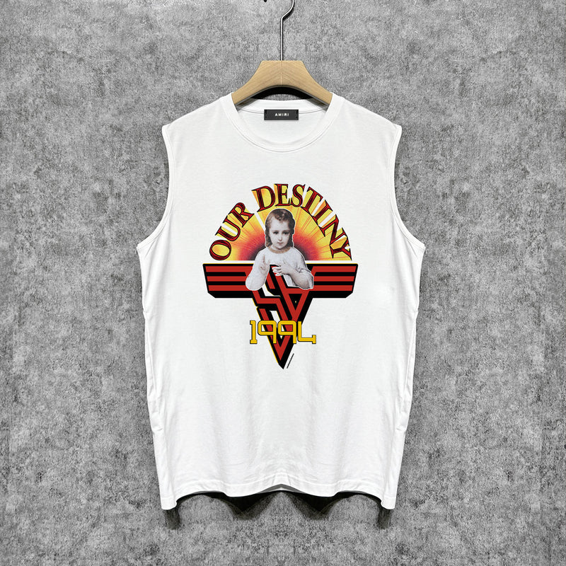 Amiri tank top oil painting girl printing