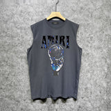 Amiri tank top colorful hand rest planet print