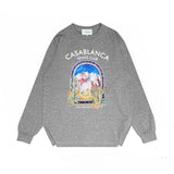 Casablanca Long sleeve T-shirt Portal Printed Cotton Crew Neck