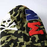 Bathing Ape Hoodie Two-Hat Camouflage Hoodie Men's and Women's Hooded Cardigan Shark Sweater Jacket