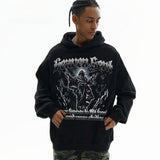 Vintage Hoodie Jesus White Ink Print Vintage Crew Neck Hooded Sweater Fall/Winter